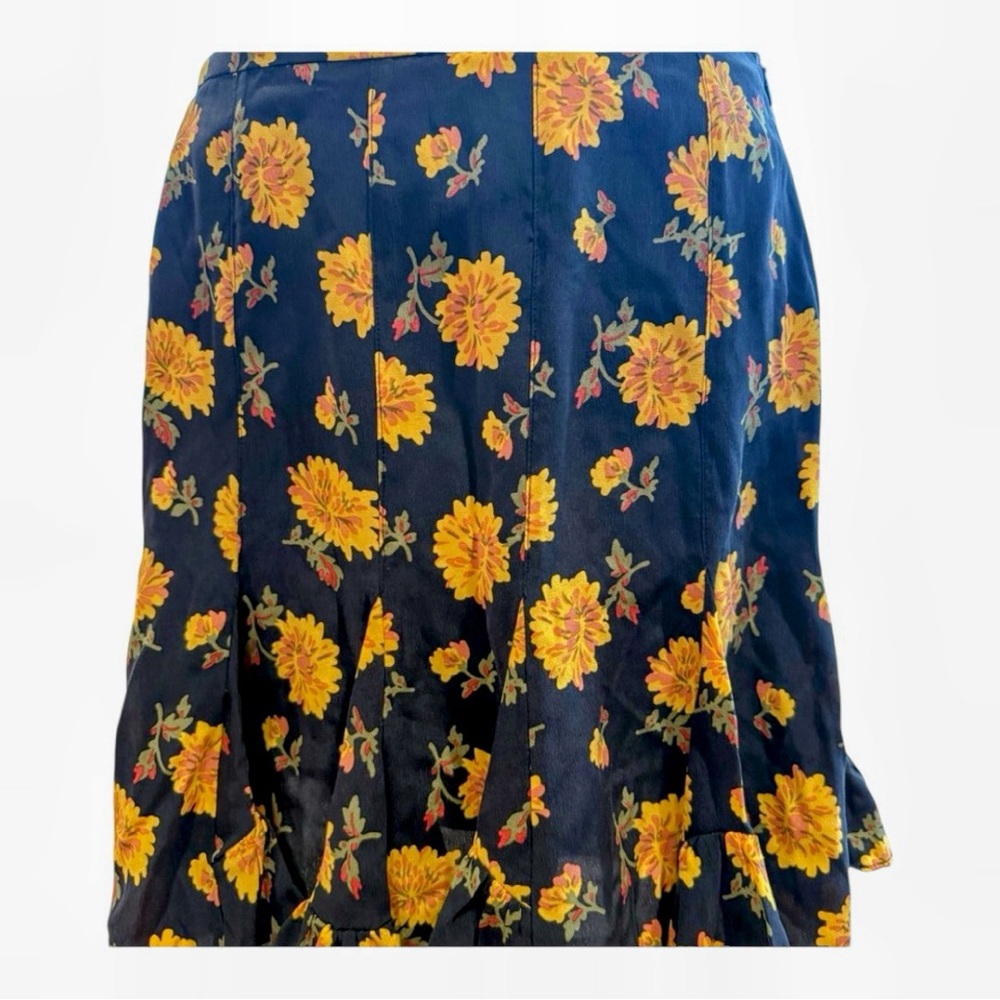 Floral Black and Yellow Skirt